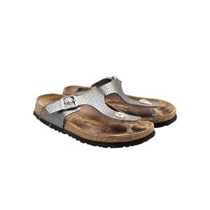 Papillio‎ Women's Size 7 US 38 EU Birkentock Gizeh Grey Rhinestone Thong Sandals